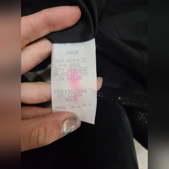 Noviello Bloom Metallic Thread Fringe Tweed Old Money Aesthetic Blazer Jacket - Picture 3 of 3